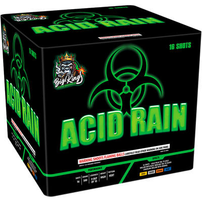 The Acid Rain carton by Big King Fireworks, shown against a white background.