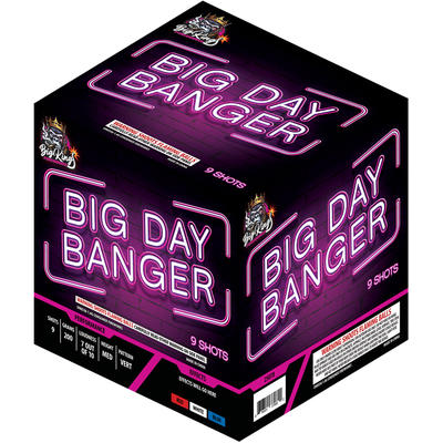The Big Day Banger carton by Big King Fireworks, shown against a white background.